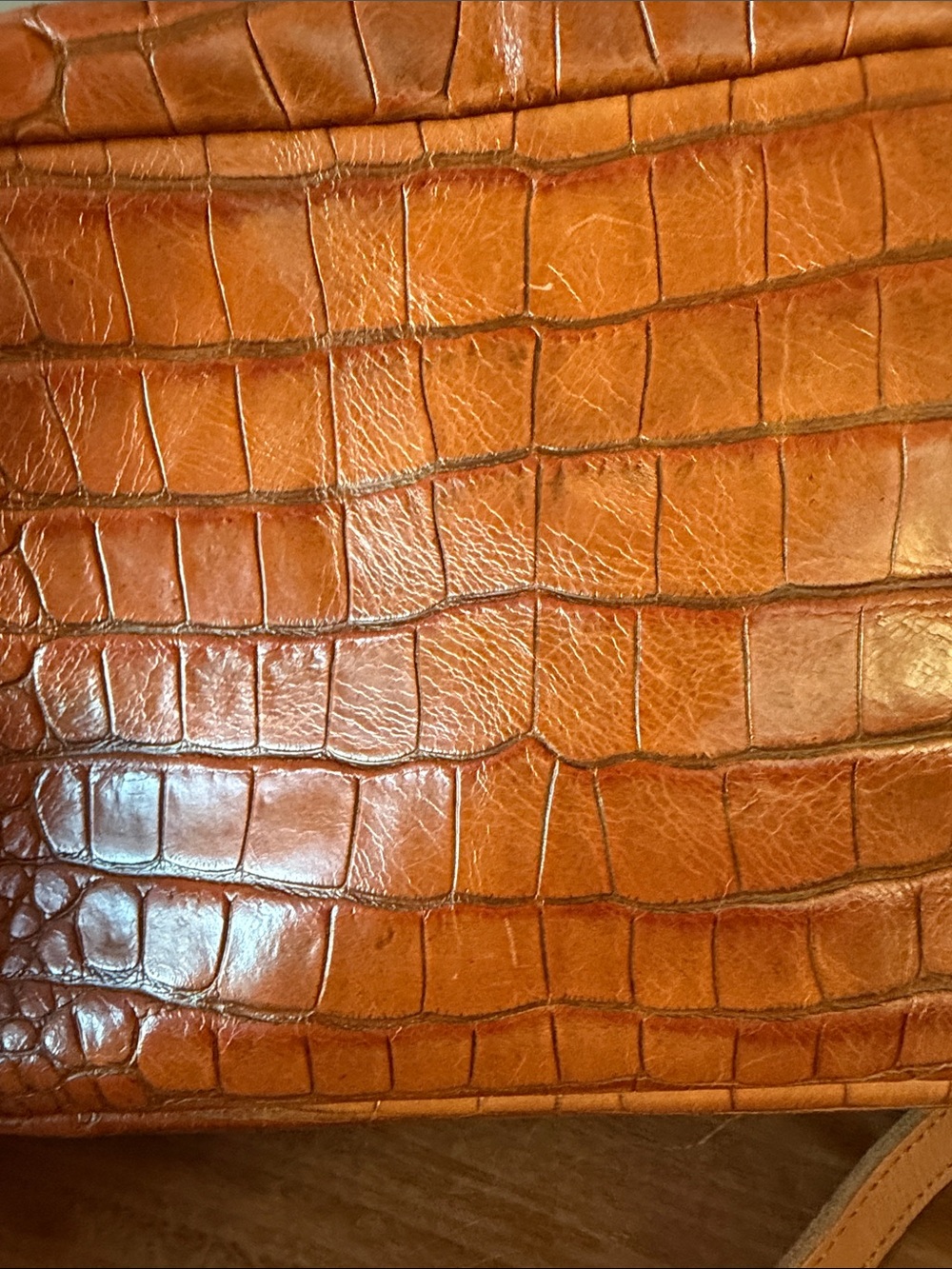 Clare V. Cuoio Croco Mirabel Crossbody Bag - Picture 6 of 6